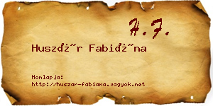 Huszár Fabiána névjegykártya
